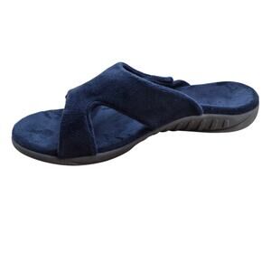 NEW Spenco Kholo Visa Slipper sandal slide Navy Women's 10.5 Wide